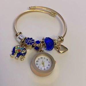 Bracelet Stainless Steel with gold bath , clock